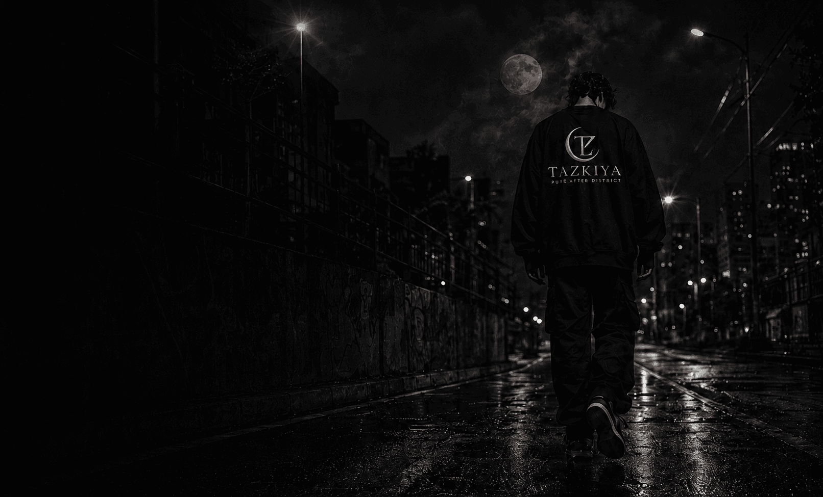 TAZKIYA walking through the city after midnight